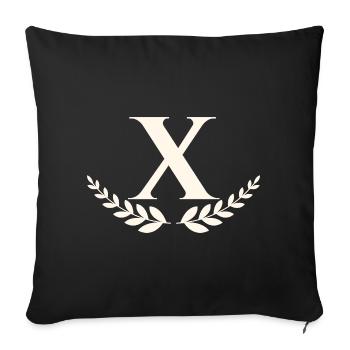x - Sofa pillow with filling 45cm x 45cm - black - Front