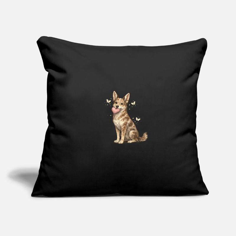 Chien amical avec de l’éclat papillon Coussin et housse de 45 x 45 cm