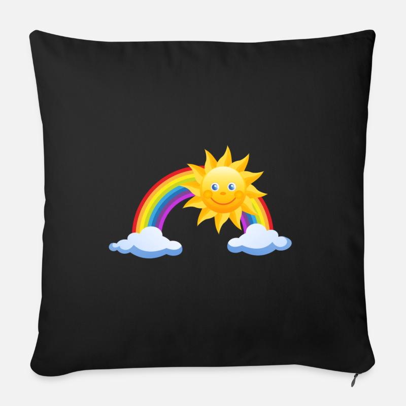 Arc-en-ciel - Coussin et housse de 45 x 45 cm - noir