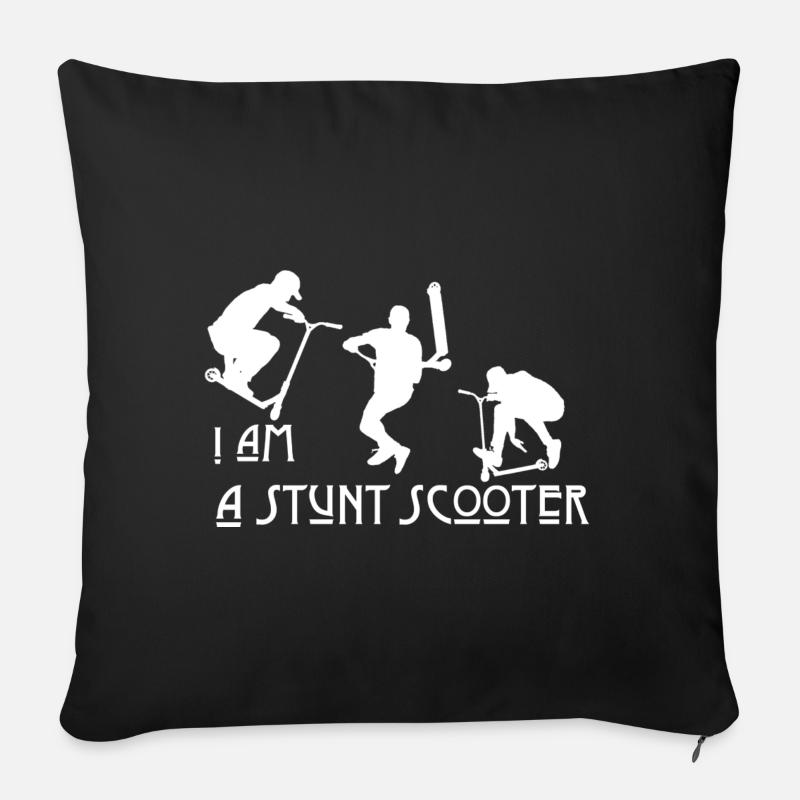 Scooter Tretroller Geschenk - Sofakissen mit Füllung 45 x 45 cm - Schwarz