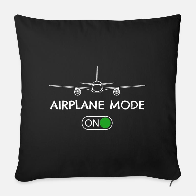 Flugzeug Pilot Fliegen Flugmodus An I Geschenk - Sofakissen mit Füllung 45 x 45 cm - Schwarz