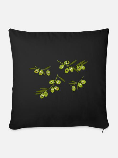 Olive - Sofakissen mit Füllung 45 x 45 cm - Schwarz