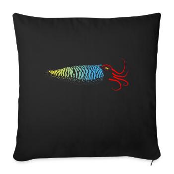Sépia, Calmar dégradé - Coussin et housse de 45 x 45 cm - noir - Devant