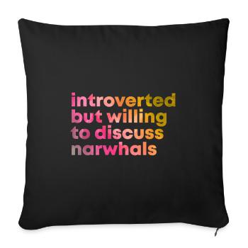 narval - Coussin et housse de 45 x 45 cm - noir - Devant