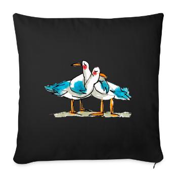 prinzenart / Helmut & Erwin - Coussin et housse de 45 x 45 cm - noir - Devant
