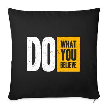 EGO Selbstbewusst T-Shirt geschenkide - Sofakissen mit Füllung 45 x 45 cm - Schwarz - Vorne