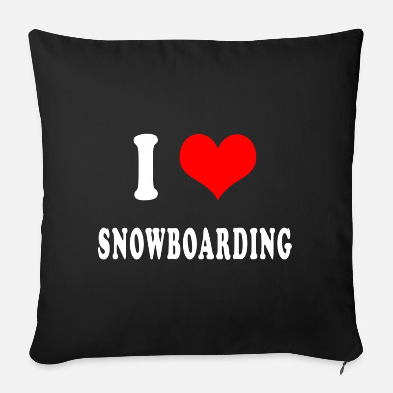 Ich liebe Snowboarden - Sofakissen mit Füllung 45 x 45 cm - Schwarz