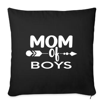 Mom Of Boys - Sofa pillow with filling 45cm x 45cm - black - Front