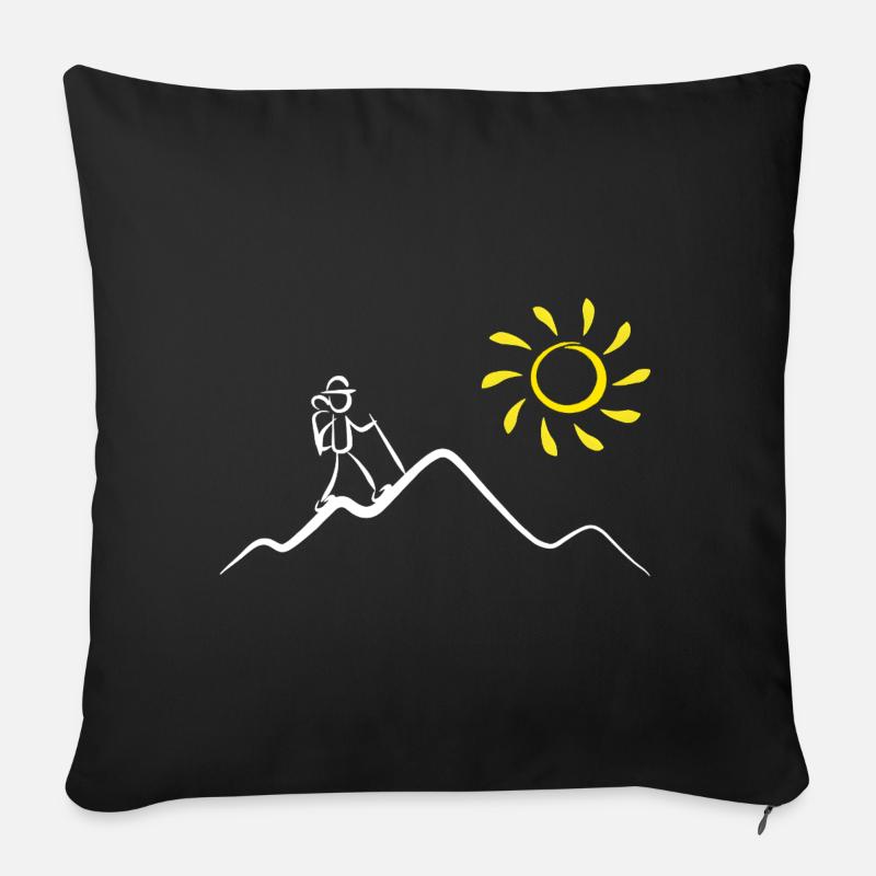 Bergwanderer in der Sonne - Sofakissen mit Füllung 45 x 45 cm - Schwarz