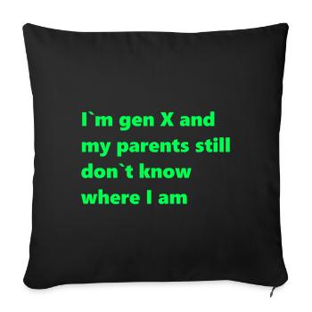 Génération X - Coussin et housse de 45 x 45 cm - noir - Devant