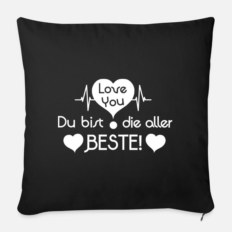 Elsker dig, du er den allerbedste! - Hvid - Sofapude med fyld 45 x 45 cm - sort
