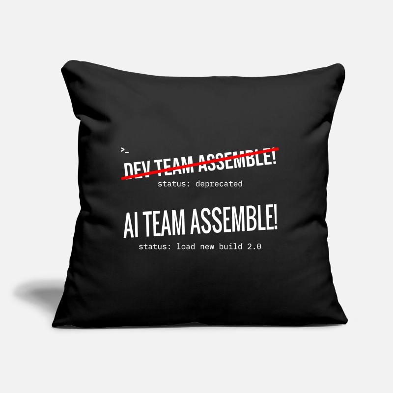 Assemblage de l’équipe IA – Typographie Coussin et housse de 45 x 45 cm