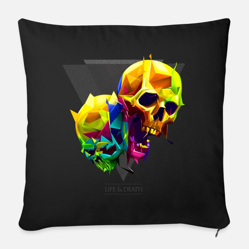 Skulls - Sofa pillow with filling 45cm x 45cm - black
