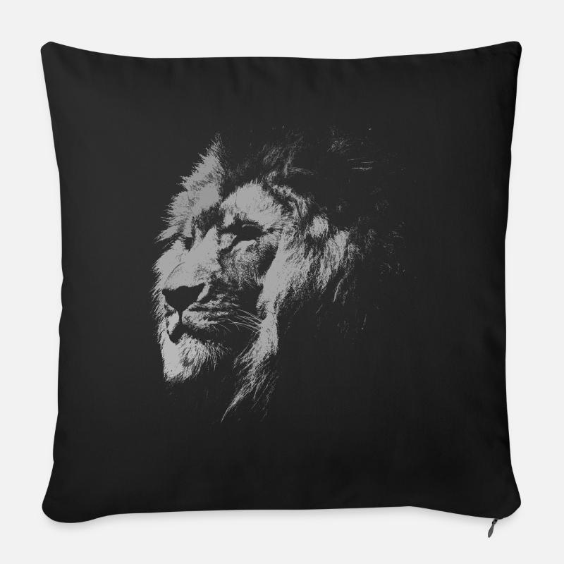 Wilder Löwe - Sofakissen mit Füllung 45 x 45 cm - Schwarz