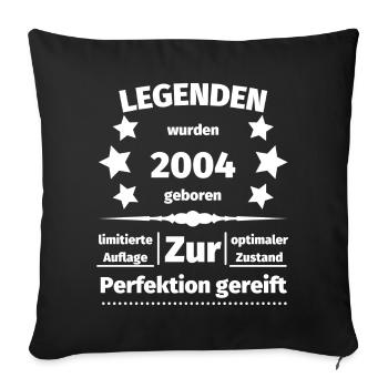 2004 geboren 18. Geburtstag - Sofakissen mit Füllung 45 x 45 cm - Schwarz - Vorne