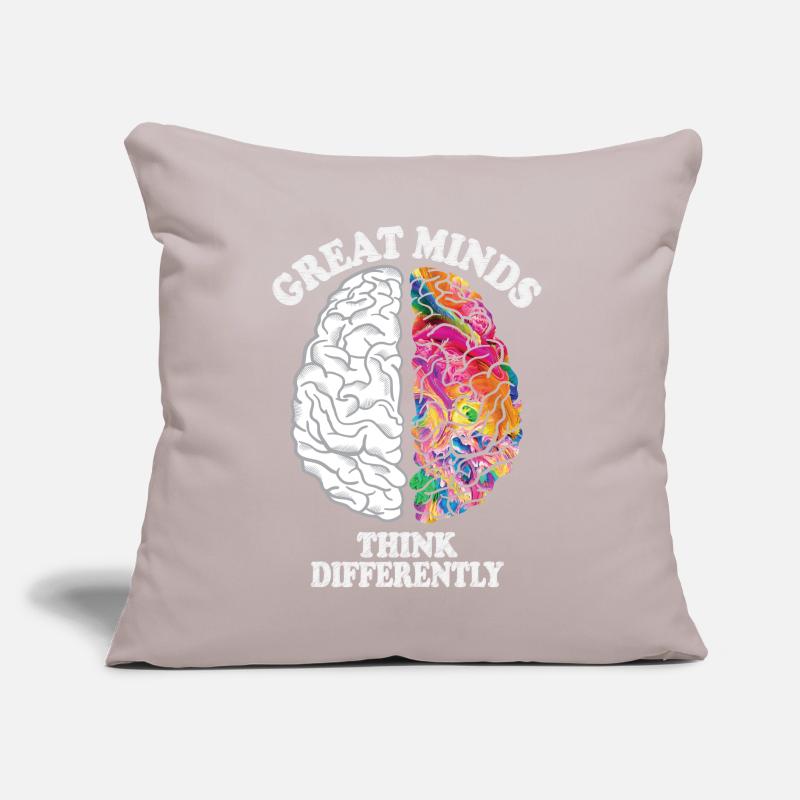 Great Minds Think Differently Creative Brain Sofa pillow with filling 45cm x 45cm