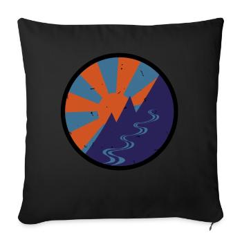 Montagne vintage - Coussin et housse de 45 x 45 cm - noir - Devant
