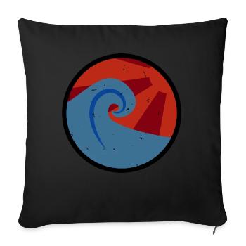 Vague style rétro - Coussin et housse de 45 x 45 cm - noir - Devant