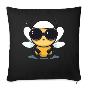Bee Sunglasses Brummer Honey Bee - Sofa pillow with filling 45cm x 45cm - black - Front