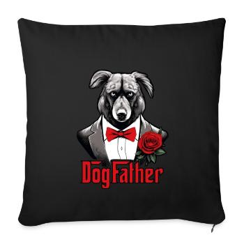Dog Father, Mafia, Australian Shepherd, Dog Father - Sofa pillow with filling 45cm x 45cm - black - Front