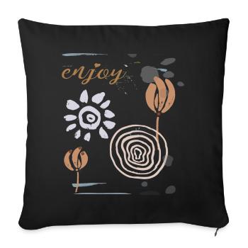 Enjoy, Fantasie, Ornament - Sofakissen mit Füllung 45 x 45 cm - Schwarz - Vorne
