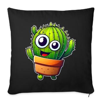 My little green cactus - Sofa pillow with filling 45cm x 45cm - black - Front