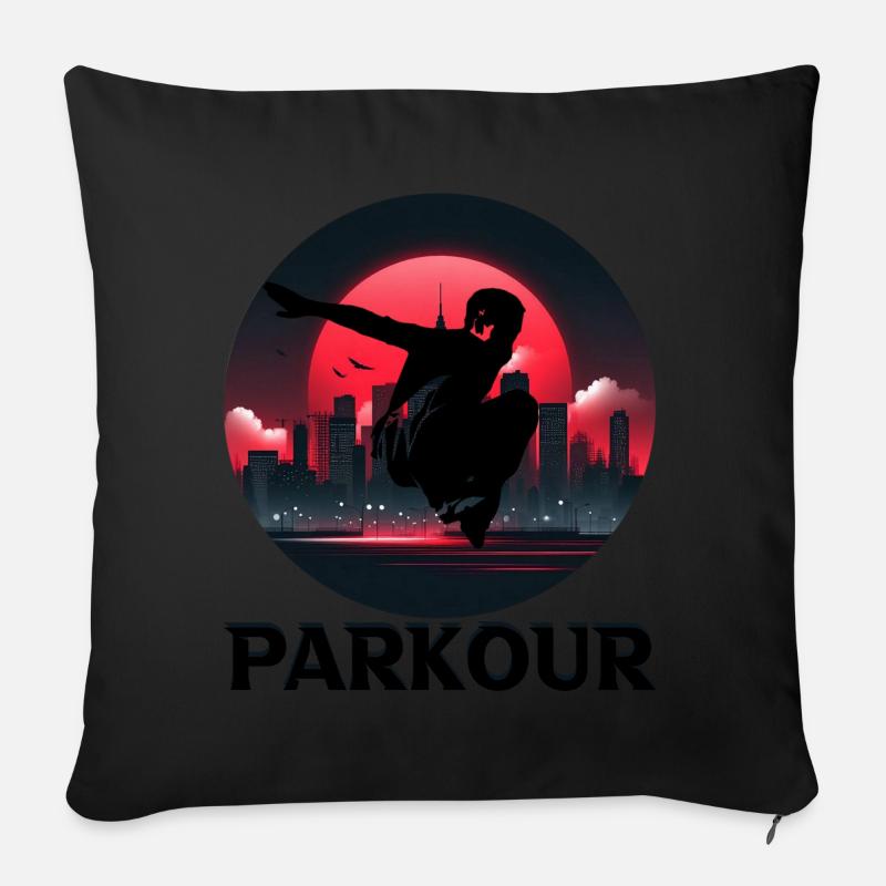 Parkour - Coussin et housse de 45 x 45 cm - noir