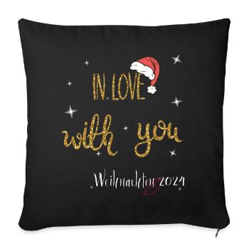 Weihnachten in Love - Sofakissen mit Füllung 45 x 45 cm - Schwarz - Vorne