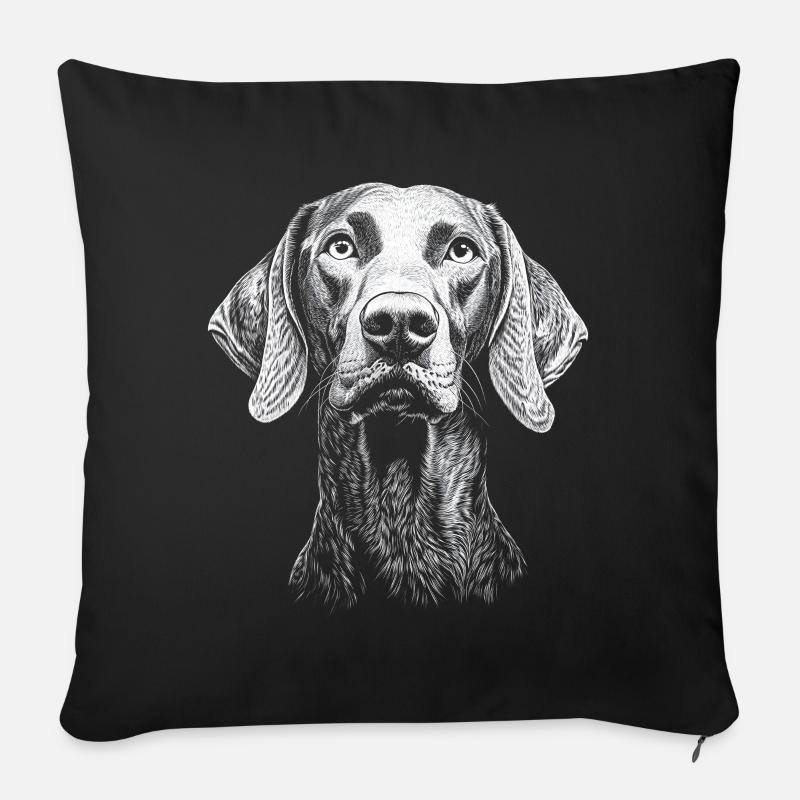 Weimaraner Portrait Jagdhund Jagdhunde Hunde - Sofakissen mit Füllung 45 x 45 cm - Schwarz