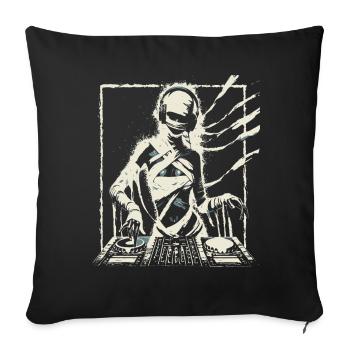Futuristic DJ with Glitch Effects. - Sofa pillow with filling 45cm x 45cm - black - Front