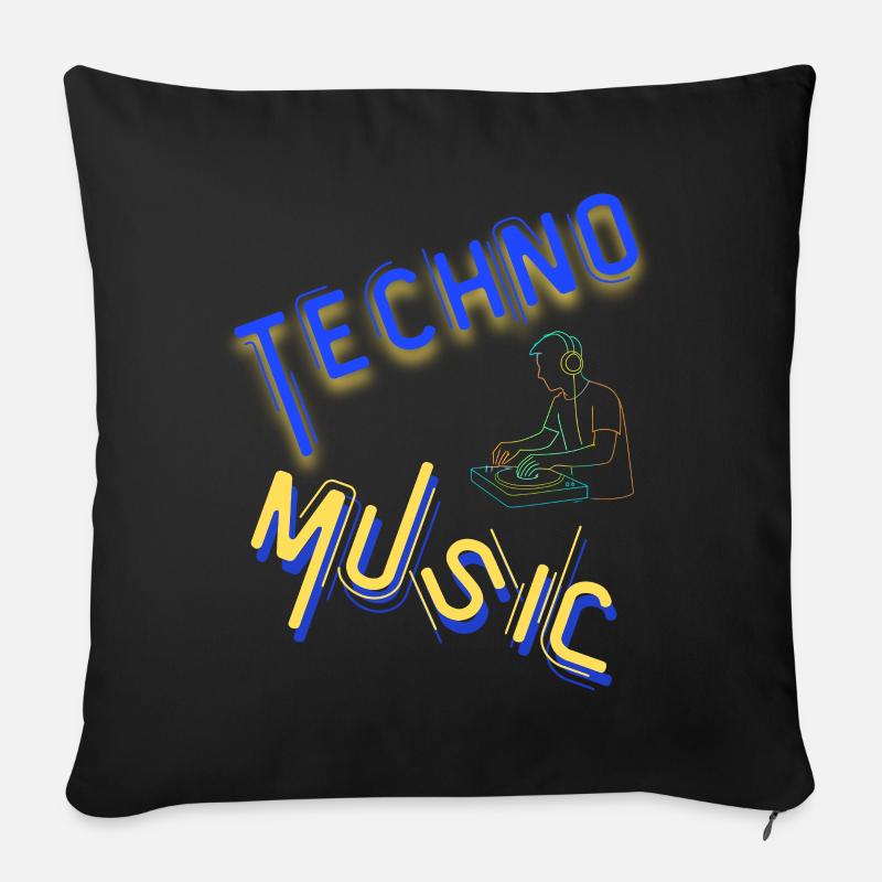 Techno Underground Club Logo - Sofakissen mit Füllung 45 x 45 cm - Schwarz