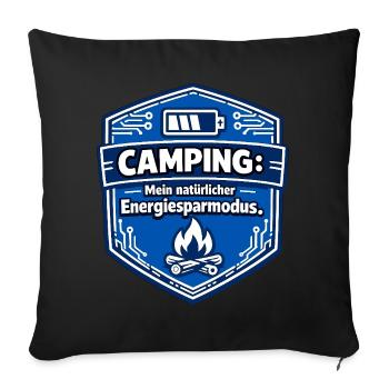 Camping energy saving mode - Sofa pillow with filling 45cm x 45cm - black - Front