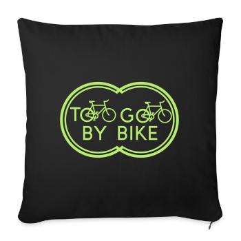 To go by bike - Sofa pillow with filling 45cm x 45cm - black - Front