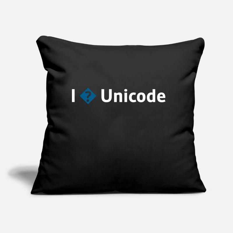 I Love Unicode / I Hate Unicode / I ? Unicode Sofakissen mit Füllung 45 x 45 cm