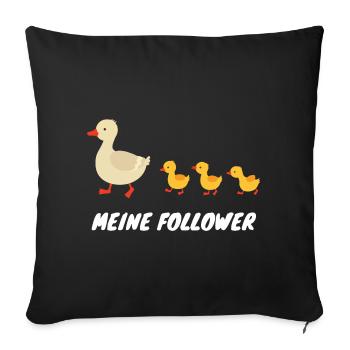 Meine Follower Lustige Enten - Sofakissen mit Füllung 45 x 45 cm - Schwarz - Vorne