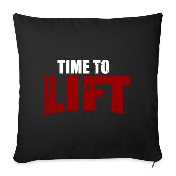 Time To Lift - Workout - Sofa pillow with filling 45cm x 45cm - black - Front