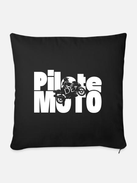 Motorradfahrer - Sofakissen mit Füllung 45 x 45 cm - Schwarz