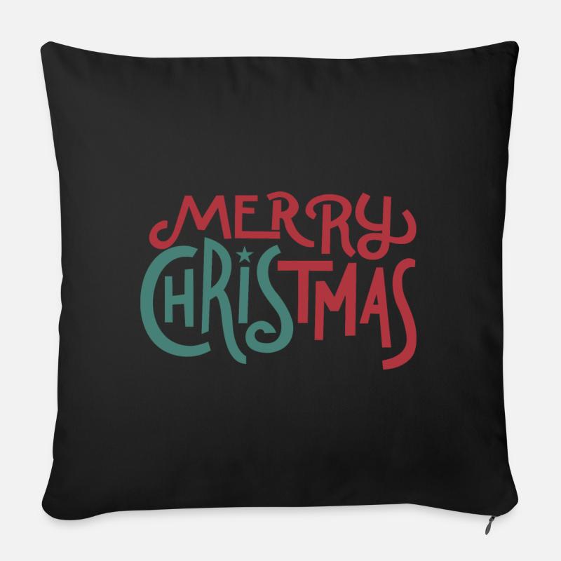 Joyeux Noël - Coussin et housse de 45 x 45 cm - noir