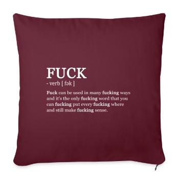 Fuck - Sofakissen mit Füllung 45 x 45 cm - Burgunderrot - Vorne