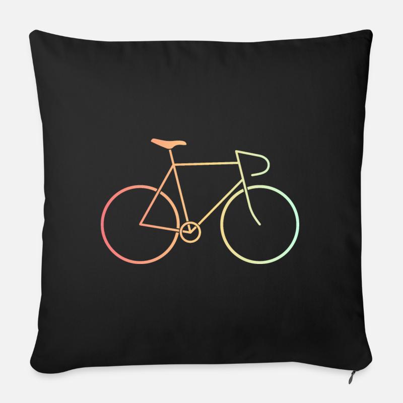 Rennrad bunt - Sofakissen mit Füllung 45 x 45 cm - Schwarz