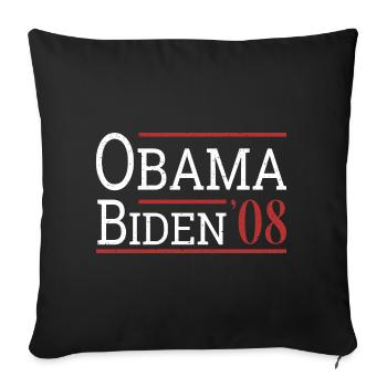 Vintage Barack Obama Joe Biden 2008 I - Coussin et housse de 45 x 45 cm - noir - Devant