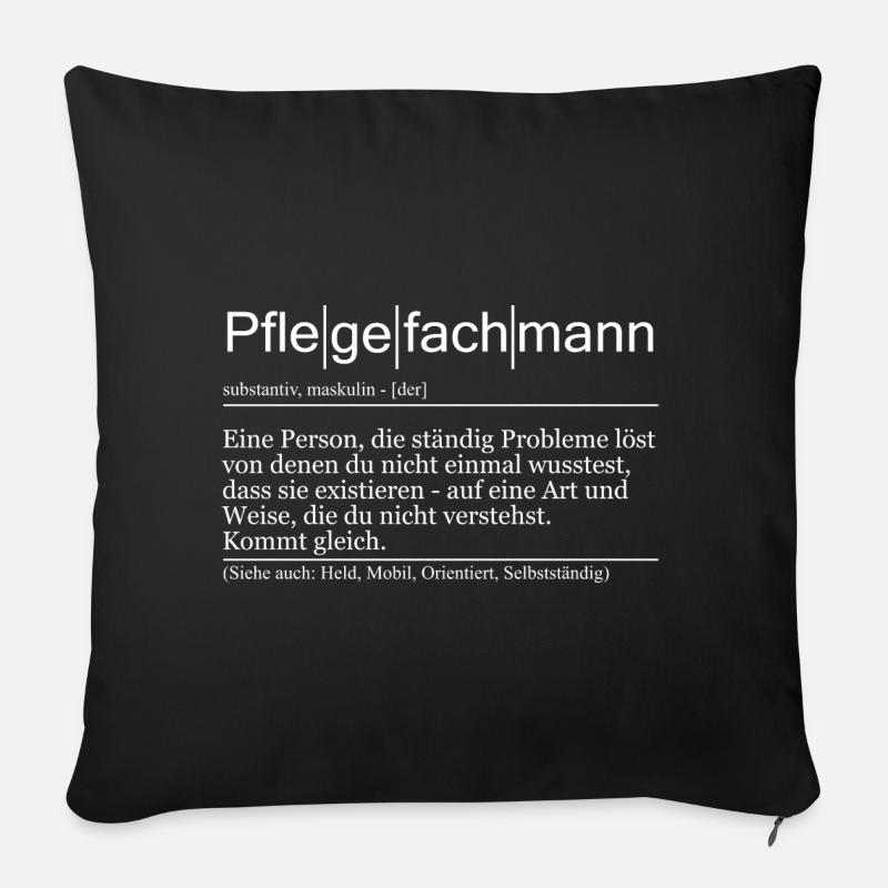 Pflegefachmann, Krankenpfleger, Pflege Beruf - Sofakissen mit Füllung 45 x 45 cm - Schwarz