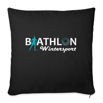 Biathlon Sport Sport Winter Sports - Sofa pillow with filling 45cm x 45cm - black - Front