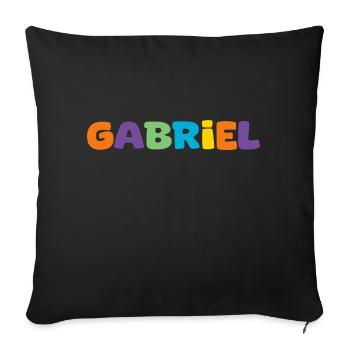 Name - Gabriel - Sofa pillow with filling 45cm x 45cm - black - Front