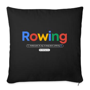 Aviron drôle Web Search Rires - Coussin et housse de 45 x 45 cm - noir - Devant