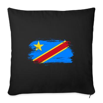 Kongo Flagge - Sofakissen mit Füllung 45 x 45 cm - Schwarz - Vorne