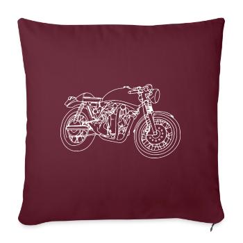 Caferacer Oldschool Biker T-Shirt - Coussin et housse de 45 x 45 cm - bordeaux - Devant