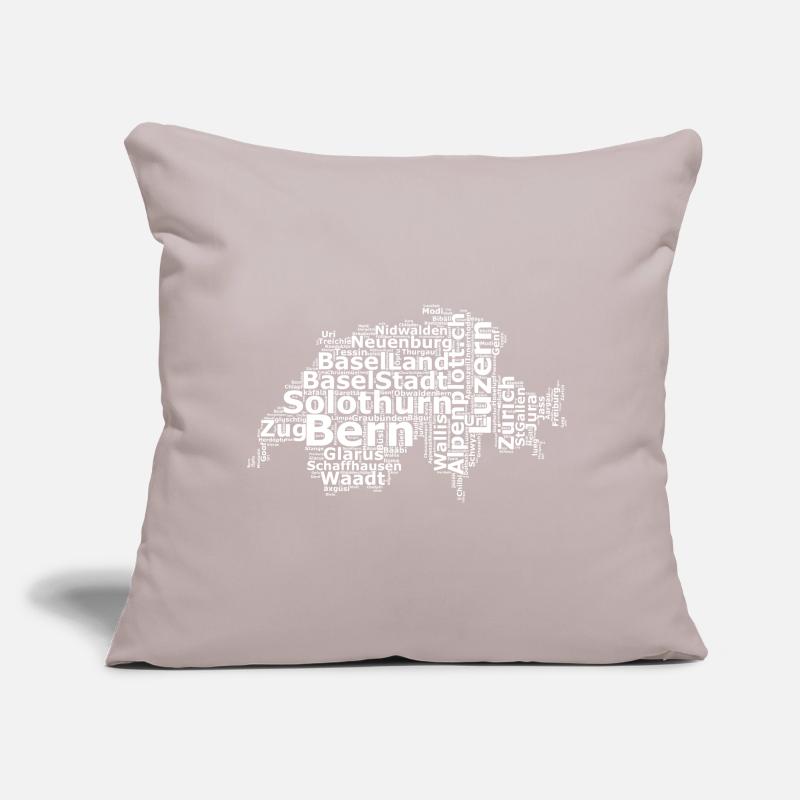 Suisse dialecte blanc Coussin et housse de 45 x 45 cm