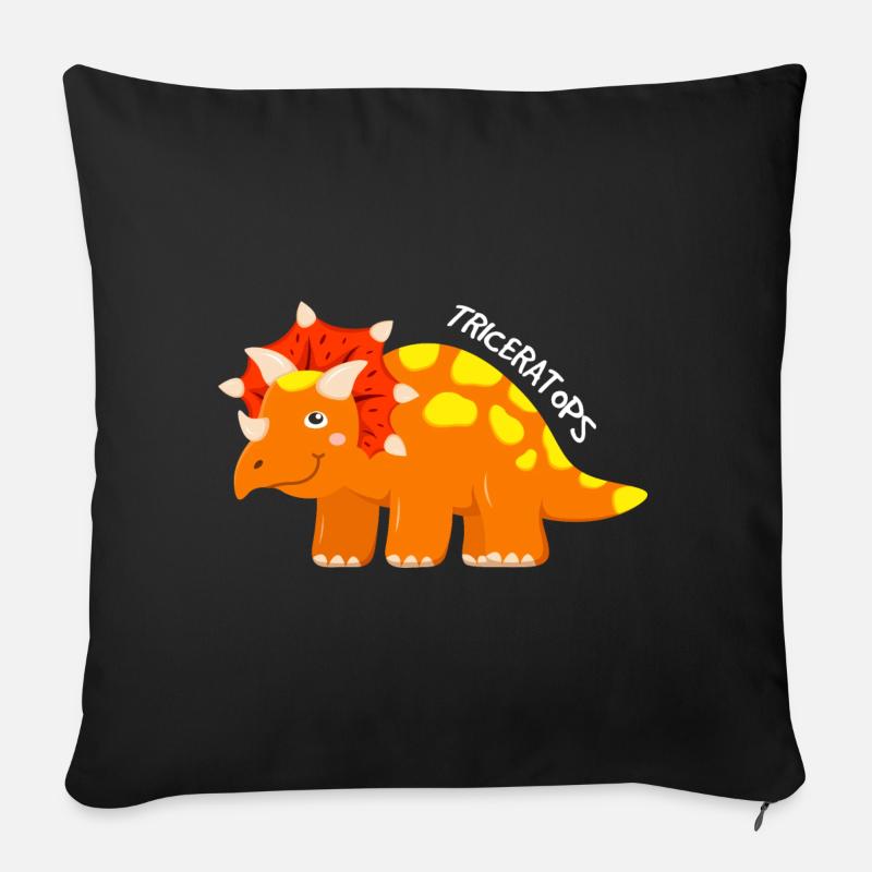 Triceratops - Sofakissen mit Füllung 45 x 45 cm - Schwarz