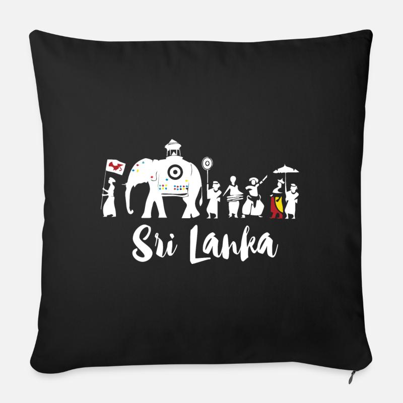 Kandy Esala Perahera Sri Lanka - Dalada Perahara - Sofakissen mit Füllung 45 x 45 cm - Schwarz
